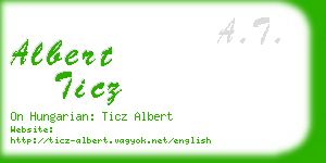 albert ticz business card